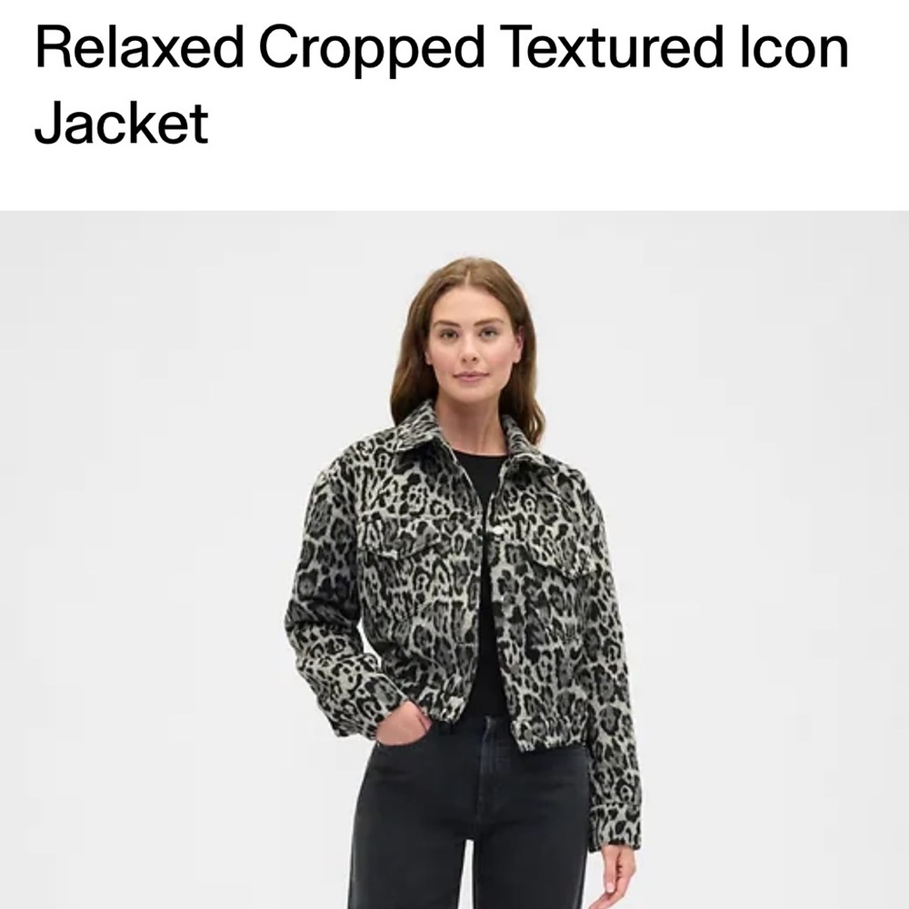 GAP Leopard Print Jean Jacket